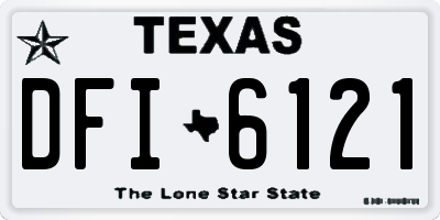 TX license plate DFI6121