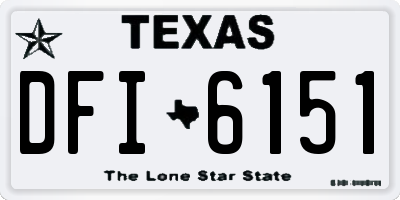 TX license plate DFI6151