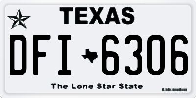 TX license plate DFI6306