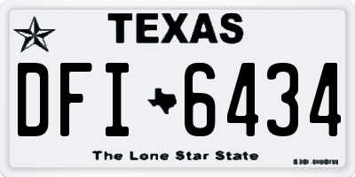 TX license plate DFI6434