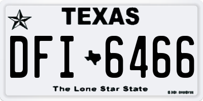TX license plate DFI6466