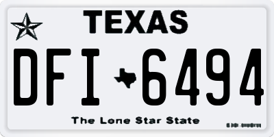 TX license plate DFI6494