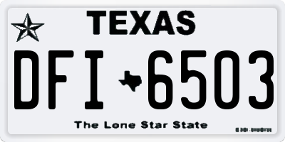 TX license plate DFI6503