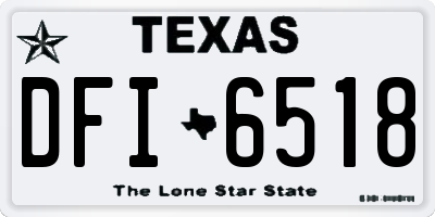 TX license plate DFI6518