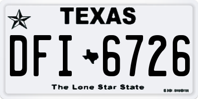 TX license plate DFI6726