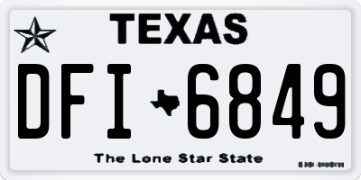 TX license plate DFI6849