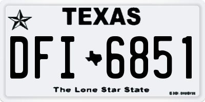 TX license plate DFI6851