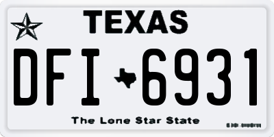TX license plate DFI6931