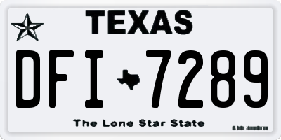 TX license plate DFI7289