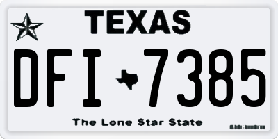 TX license plate DFI7385