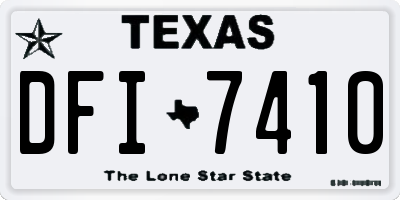 TX license plate DFI7410