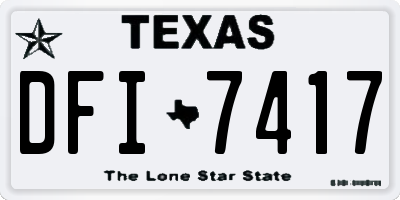 TX license plate DFI7417