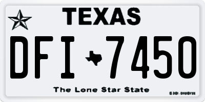 TX license plate DFI7450