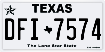 TX license plate DFI7574