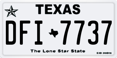 TX license plate DFI7737