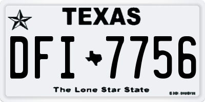 TX license plate DFI7756