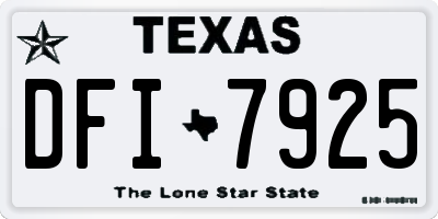 TX license plate DFI7925