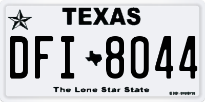 TX license plate DFI8044
