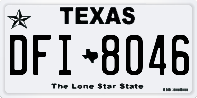 TX license plate DFI8046