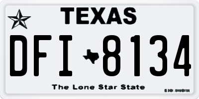 TX license plate DFI8134