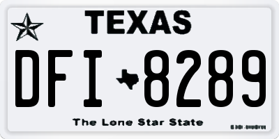TX license plate DFI8289