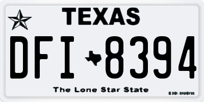 TX license plate DFI8394