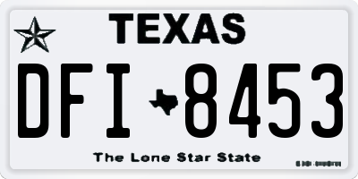 TX license plate DFI8453