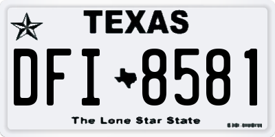 TX license plate DFI8581