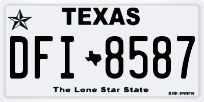 TX license plate DFI8587
