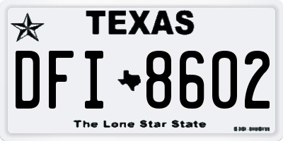 TX license plate DFI8602