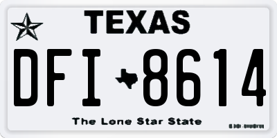 TX license plate DFI8614