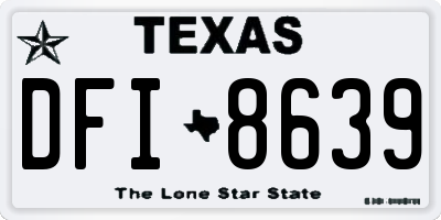 TX license plate DFI8639