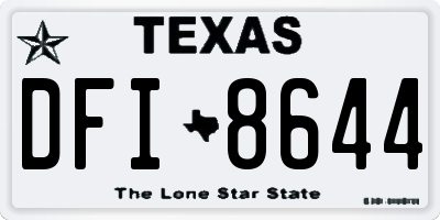 TX license plate DFI8644