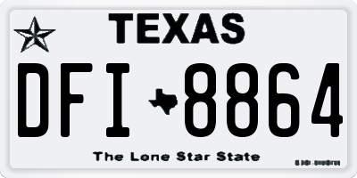 TX license plate DFI8864