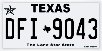 TX license plate DFI9043