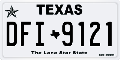 TX license plate DFI9121