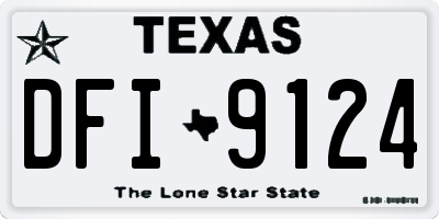 TX license plate DFI9124