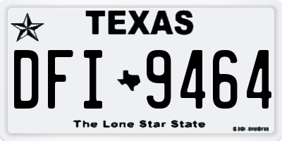 TX license plate DFI9464