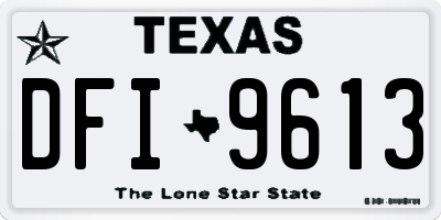 TX license plate DFI9613