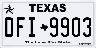 TX license plate DFI9903
