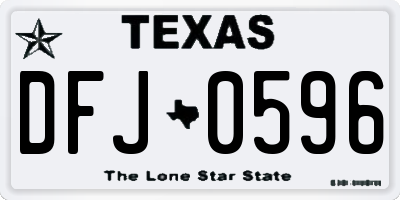 TX license plate DFJ0596