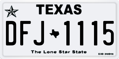 TX license plate DFJ1115