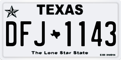 TX license plate DFJ1143