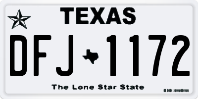 TX license plate DFJ1172