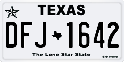 TX license plate DFJ1642