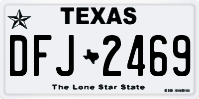 TX license plate DFJ2469