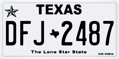 TX license plate DFJ2487