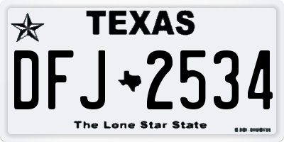 TX license plate DFJ2534