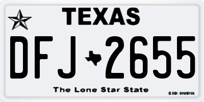 TX license plate DFJ2655