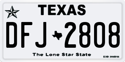 TX license plate DFJ2808